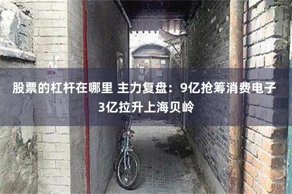 股票的杠杆在哪里 主力复盘：9亿抢筹消费电子 3亿拉升上海贝岭