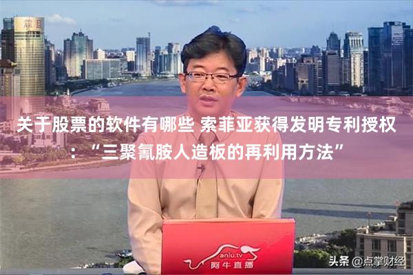 关于股票的软件有哪些 索菲亚获得发明专利授权：“三聚氰胺人造板的再利用方法”